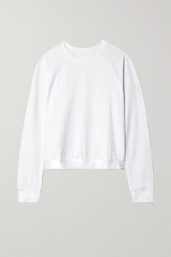 Sofia Stretch-mesh Sweater - White