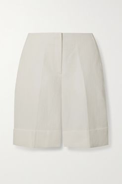 Linen And Cotton-blend Jacquard Shorts - White