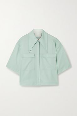 Wool-twill Shirt - Light blue