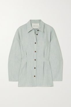 Cotton And Linen-blend Shirt - Light denim