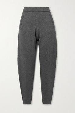 Cotton And Cashmere-blend Track Pants - Gray