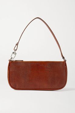 Rachel Lizard-effect Leather Shoulder Bag - Brown