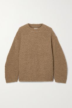 Astrakhan Alpaca And Wool-blend Bouclé Sweater - Brown