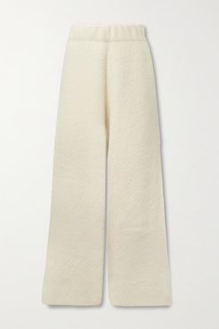 Knitted Wide-leg Pants - Off-white