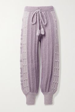 Landana Striped Knitted Track Pants - Lavender