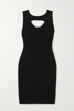 Cutout Stretch-crepe Dress - Black