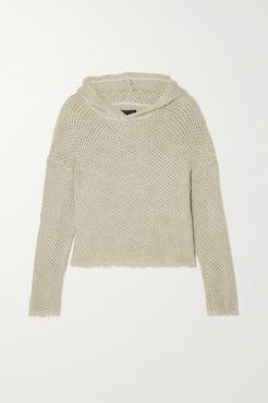 Marvin Open-knit Cotton Hoodie - Beige