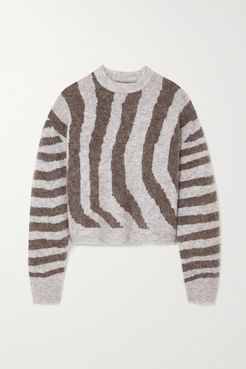 Cami Striped Knitted Sweater - Gray