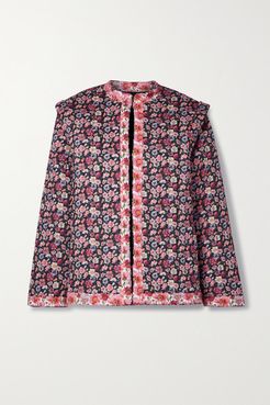 Floral-print Quilted Cotton Jacket - Pink