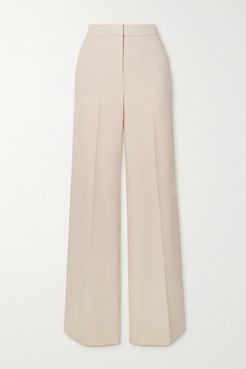 Crepe Wide-leg Pants - Cream