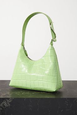 Scotty Croc-effect Leather Shoulder Bag - Light green