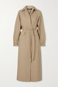 Belted Cotton Trench Coat - Beige