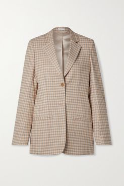 Checked Cotton-blend Tweed Blazer - Beige