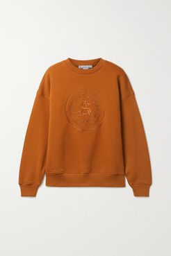 Net Sustain Embroidered Organic Cotton-jersey Sweatshirt - Camel