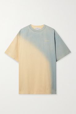 Net Sustain Oversized Ombré Organic Cotton-jersey T-shirt - Pastel yellow