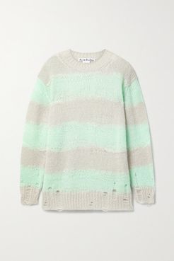 Striped Knitted Sweater - Mint