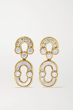 Net Sustain Magnetic Solo 18-karat Gold, Diamond And Mother-of-pearl Earrings