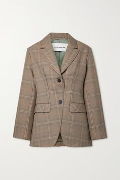 Tate Houndstooth Wool-blend Blazer - Light brown