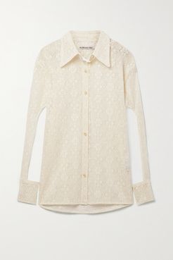 Alma Cutout Lace Shirt - Ivory