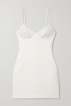 Glittered Cady Mini Dress - White
