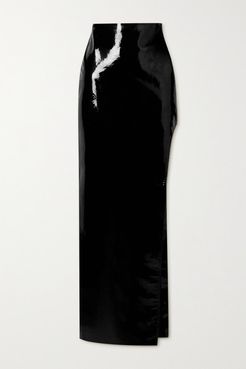 Patent-leather Maxi Skirt - Black