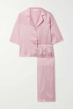 Tay Stretch-silk Satin Pajama Set - Pastel pink
