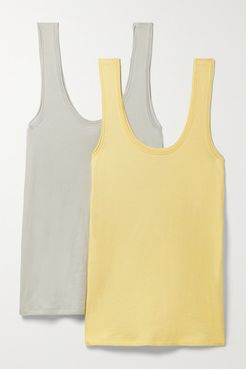 Net Sustain Gal Set Of Two Organic Pima Cotton-jersey Tanks - Pastel yellow