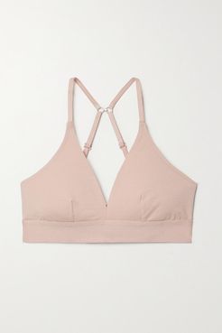 Net Sustain Hadlee Stretch Organic Pima Cotton-jersey Soft-cup Triangle Bra - Blush