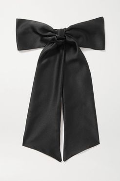 Oversized Silk-satin Hair Clip - Black