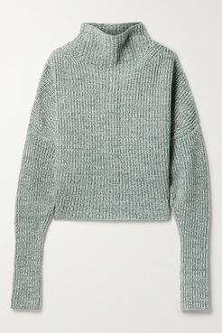Nerys Ribbed Mélange Cashmere Turtleneck Sweater - Ivory