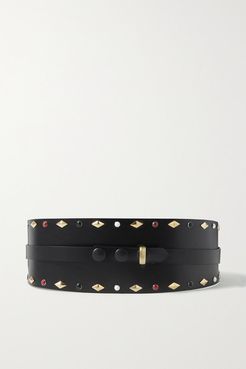 Yoli Studded Leather Belt - Black