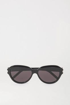 Round-frame Acetate Sunglasses - Black