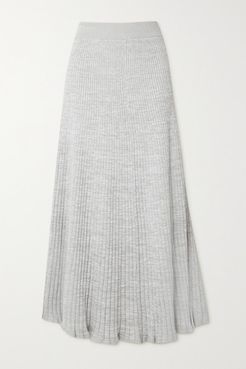 Selma Ribbed Cotton Maxi Skirt - Gray