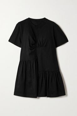 Net Sustain Rem'ade By Marques' Almeida Oversized Cotton-jersey Mini Dress - Black
