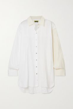 Net Sustain Rem'ade By Marques' Almeida Two-tone Paneled Cotton Shirt - White