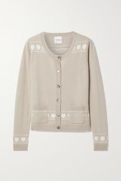 Pfeiffer Intarsia Cashmere Cardigan - Taupe