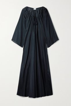 Silk-habotai Maxi Dress - Midnight blue