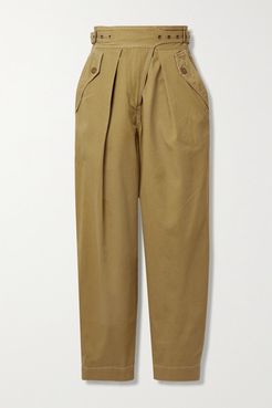 Dune Cotton-twill Tapered Pants - Beige