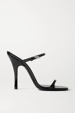 Zoe Patent-leather Sandals - Black