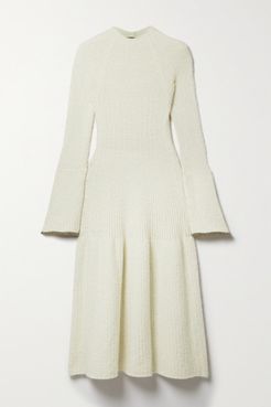 Bouclé-knit Midi Dress - Cream