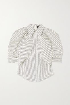 Eori Striped Silk-crepe Blouse - Ecru