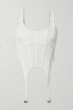 Ribbed Cotton-jersey Bustier Top - Ivory