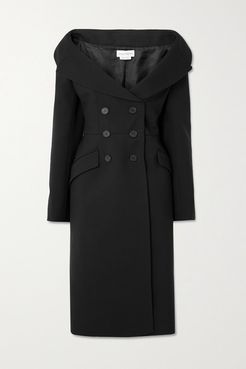 Double-breasted Wool-blend Coat - Black