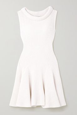 Ribbed Wool Mini Dress - Off-white