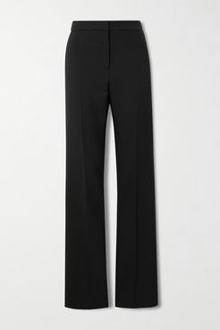 Wool-blend Straight-leg Pants - Black