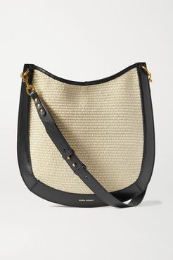 Moskan Leather-trimmed Raffia Shoulder Bag - Beige