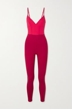 Ilona Two-tone Stretch Bodysuit - Red