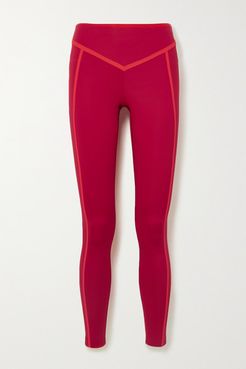 Corset Paneled Stretch Leggings - Merlot