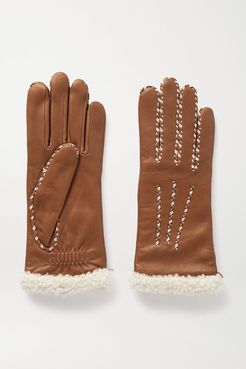 Marie Louise Alpaca-lined Leather Gloves - Tan