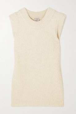 Net Sustain Tauro Ribbed Recycled Wool And Organic Cotton-blend Tank - Cream